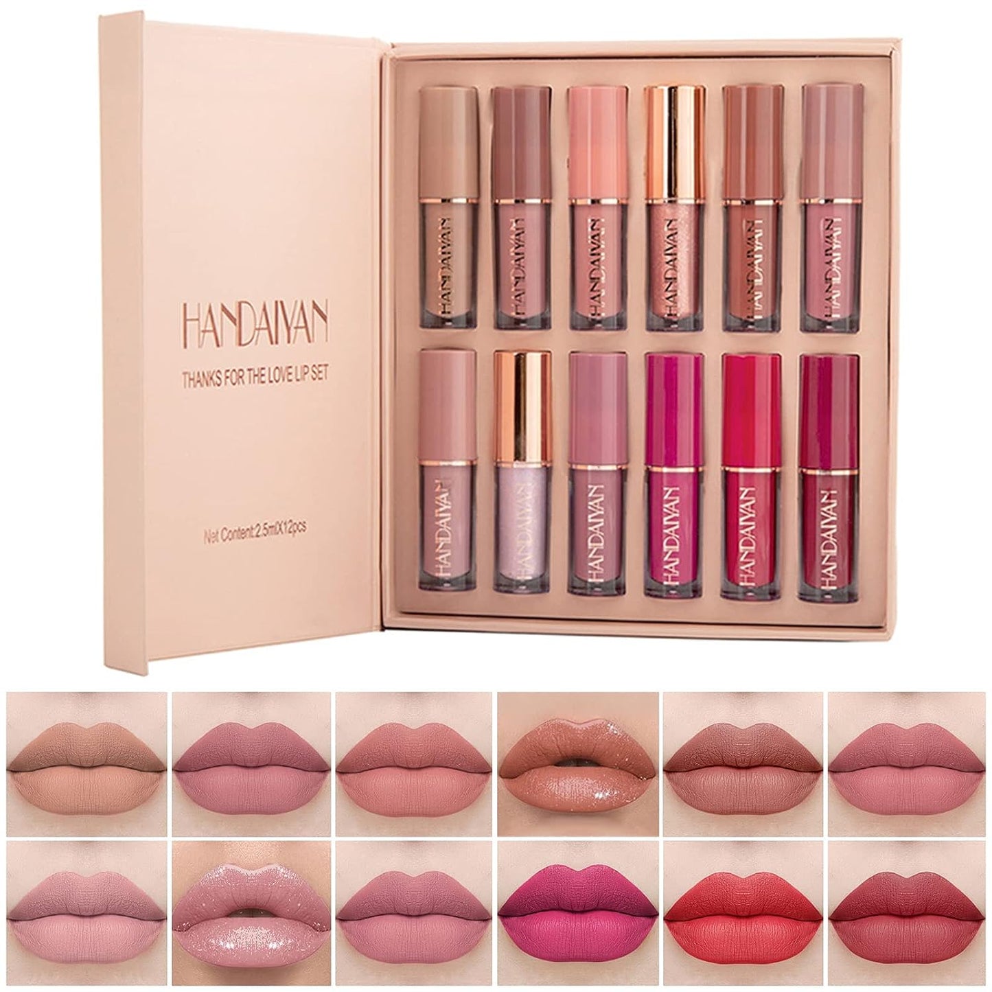 12Pcs Velvet Matte Lipstick Set