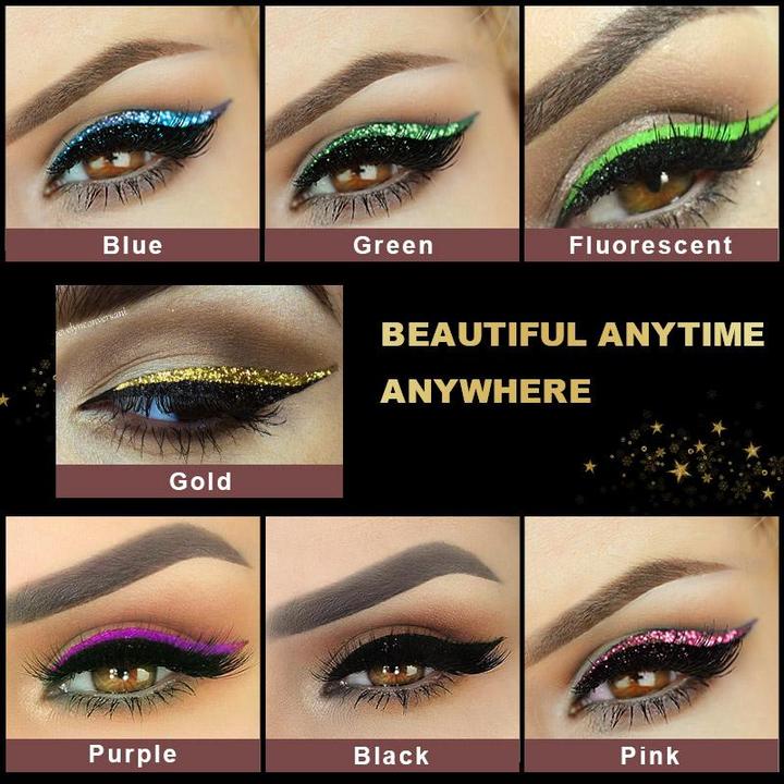 Kaylash™ Reusable Eyeliner and Eyelashes Stickers with Glitter