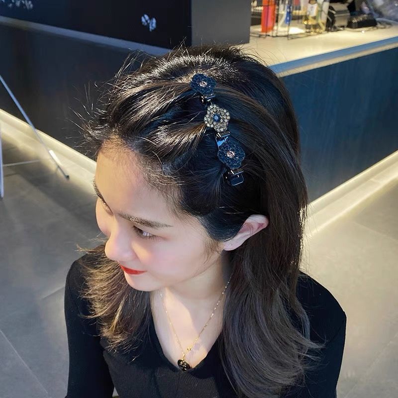 KayHair™ Sparkling Crystal Stone Braided Hair Clips