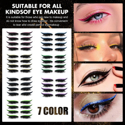 Kaylash™ Reusable Eyeliner and Eyelashes Stickers with Glitter