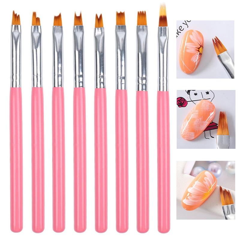 Flower Nail Art Brush Pens (8pcs)