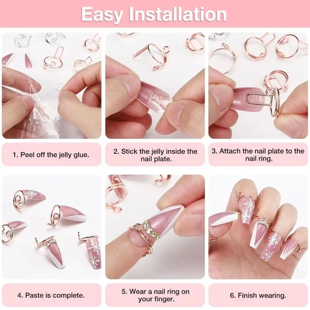 Kayla Handcrafted Nail Rings 10Pcs
