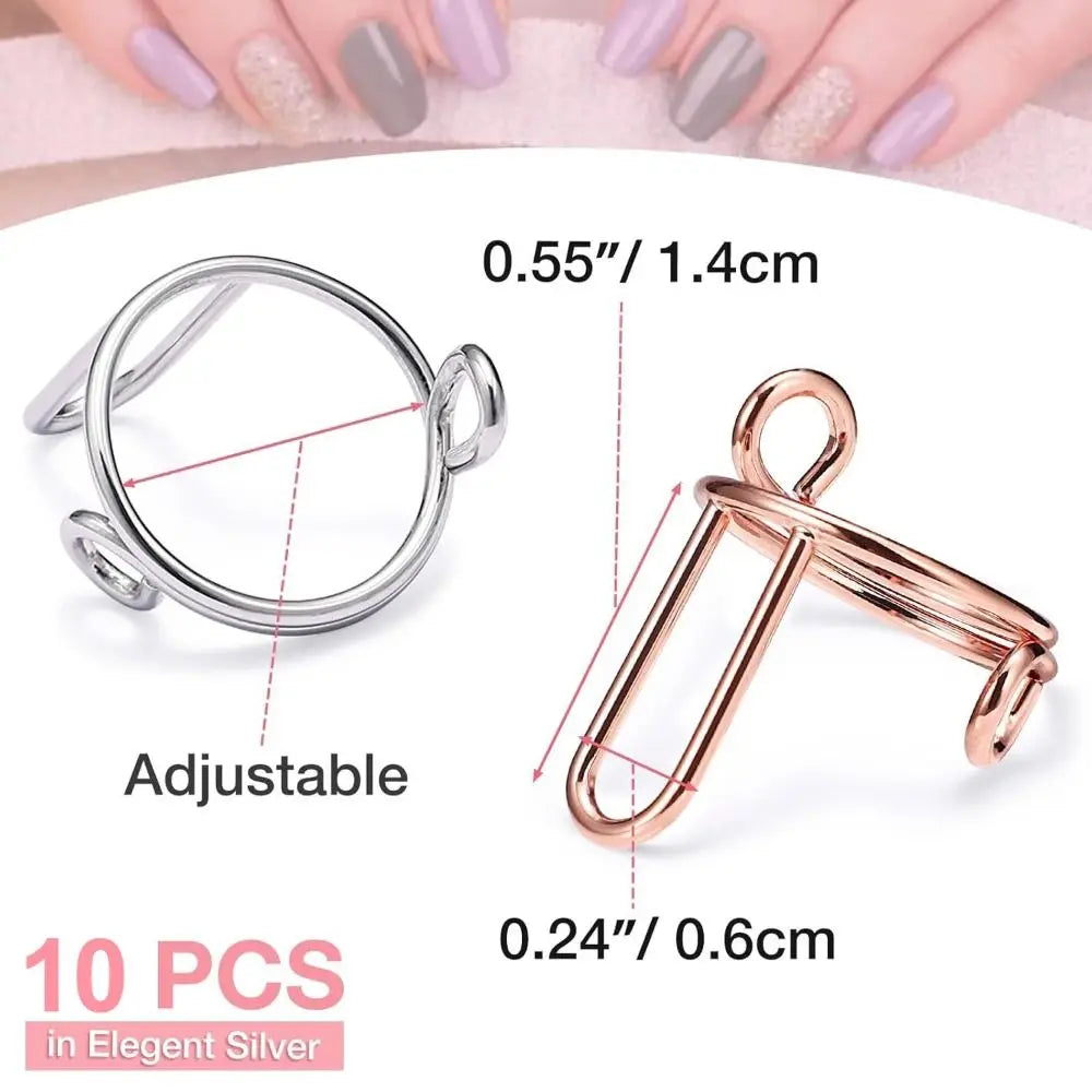 Kayla Handcrafted Nail Rings 10Pcs