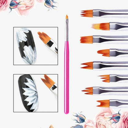 Flower Nail Art Brush Pens (8pcs)