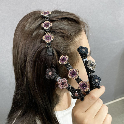 KayHair™ Sparkling Crystal Stone Braided Hair Clips
